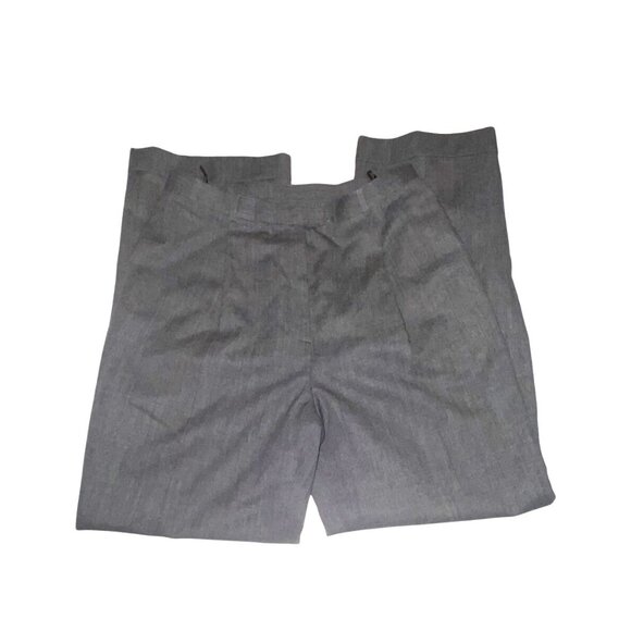 Rena Rowan Womens Gray Worsted Wool  Sz 14 Flat Front Pleated Lined  Dress Pants - Picture 1 of 14